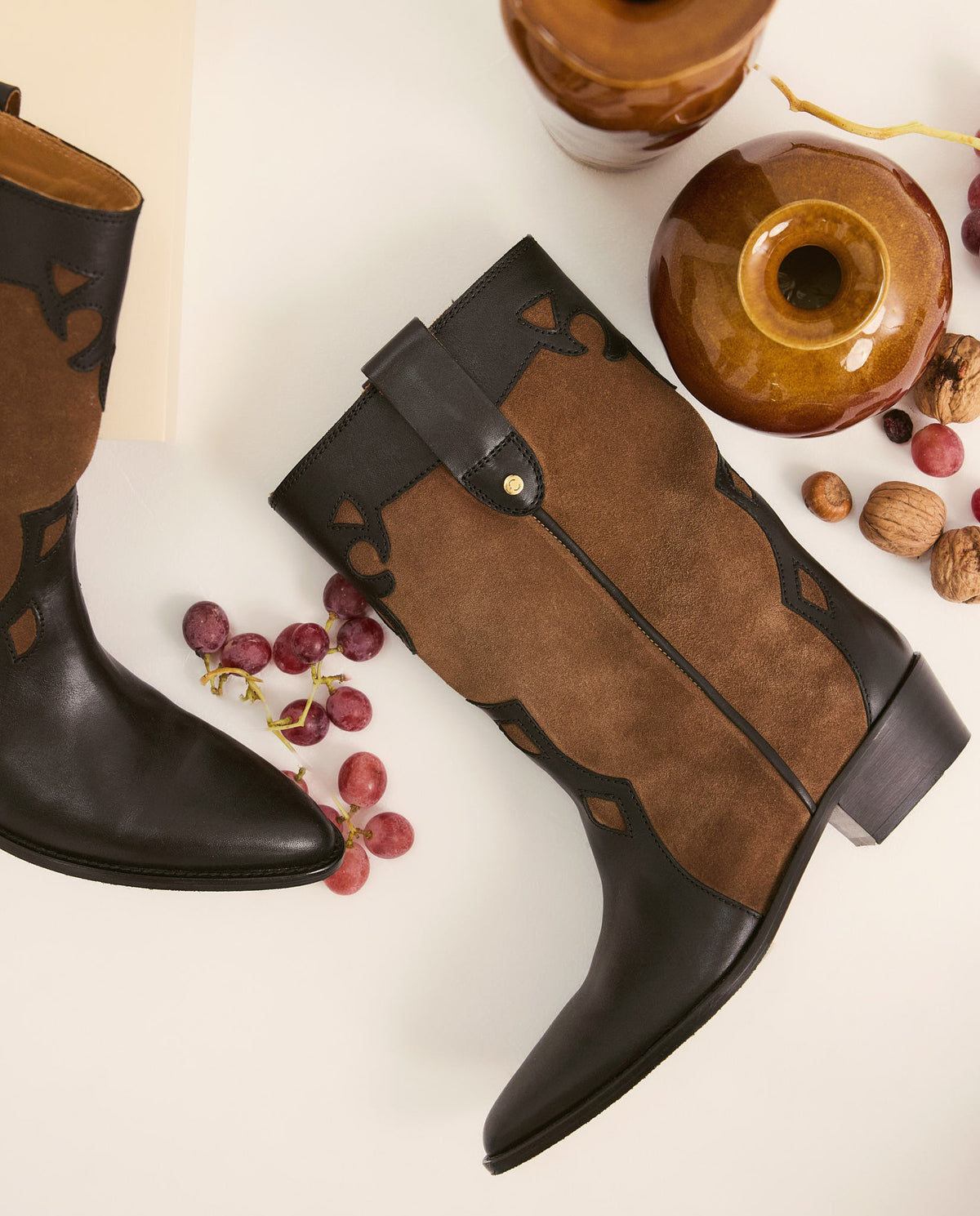 Molly Black and Cognac Boots