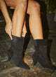 Suede heeled ankle boots | Camile Black 