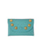 Jeweled leather wallet | Rodas Olive Leaves Nude