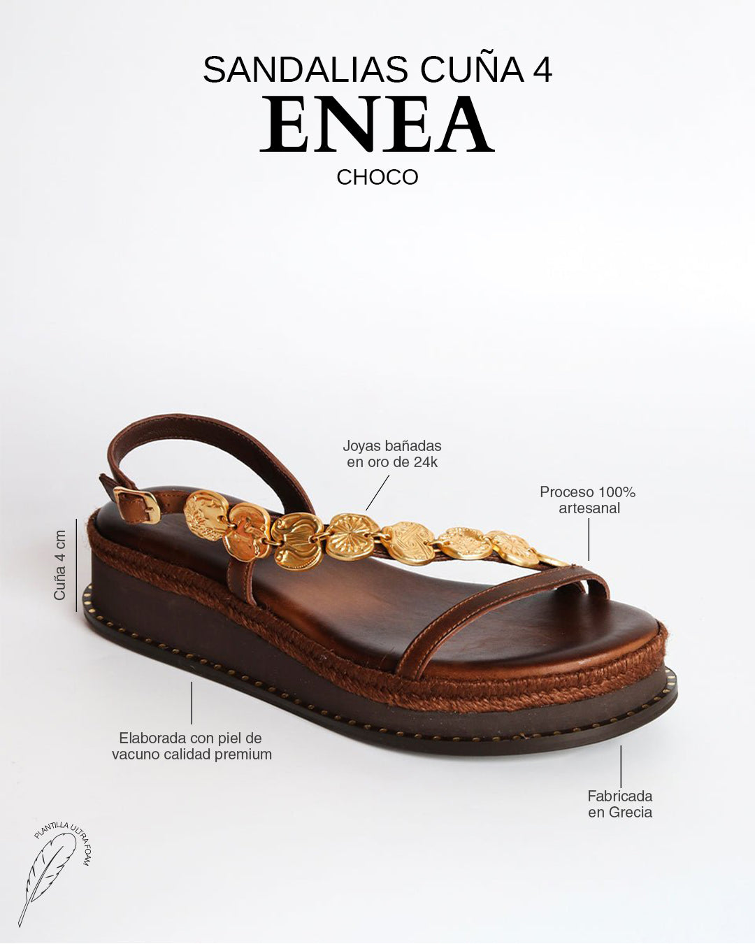 Sandalias Enea Cuña 7 Choco