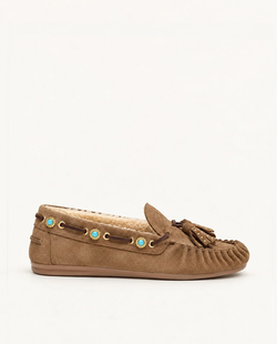 Mocassins Siena Taupe com Forro de Lã