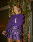 Knitted jumper with opening in purple | Opal