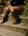 High boot in nappa leather | Alpha Black