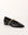 Leather ballerina with golden central strap | Themis Black