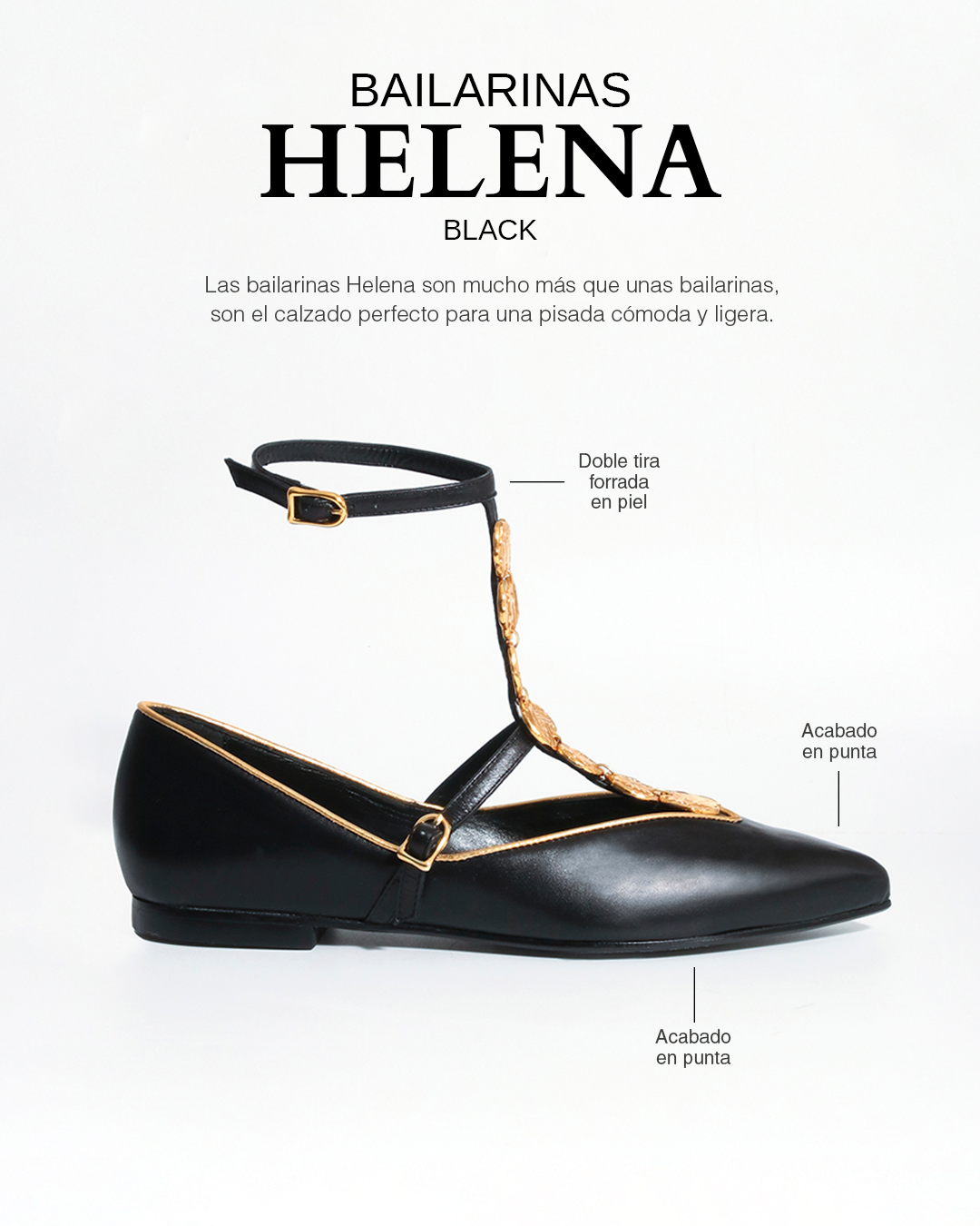 Bailarinas Helena Black oro 24 K
