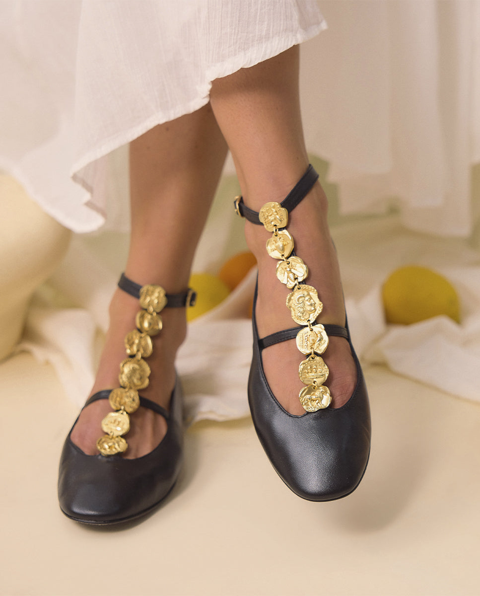 Elara Black Ballerinas