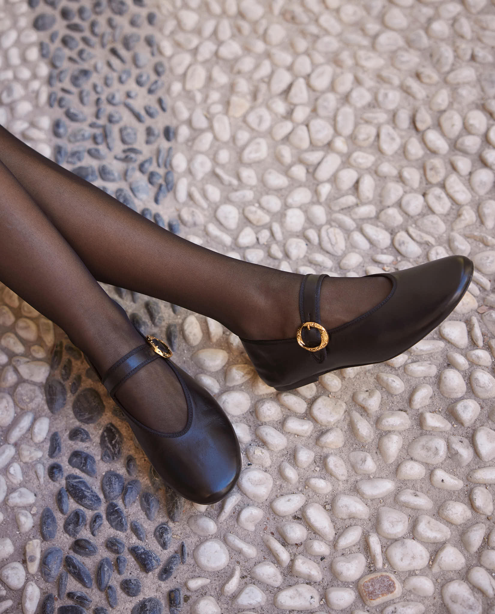 Bailarinas Olivia Black oro 24K - cuchy.es