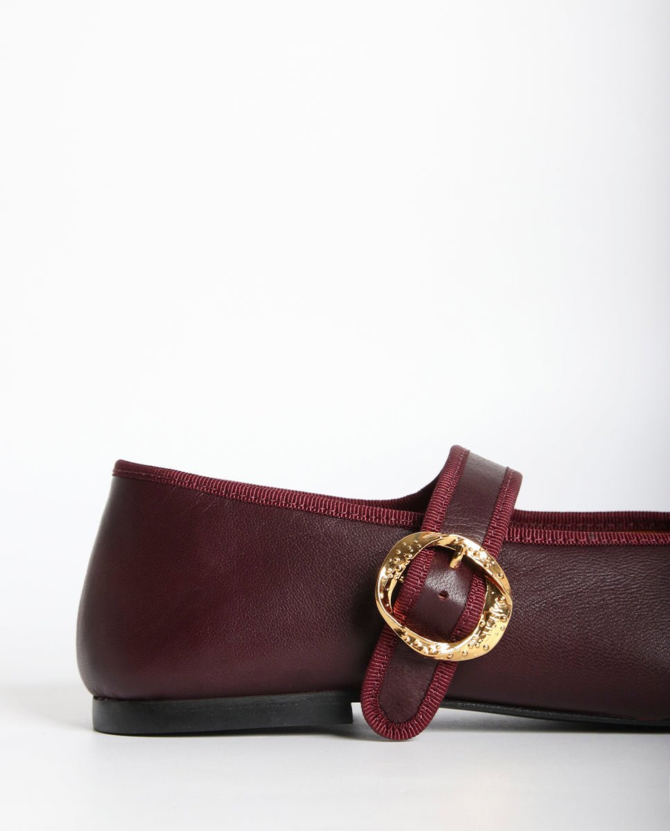 Bailarinas Olivia Burdeos oro 24K - cuchy.es