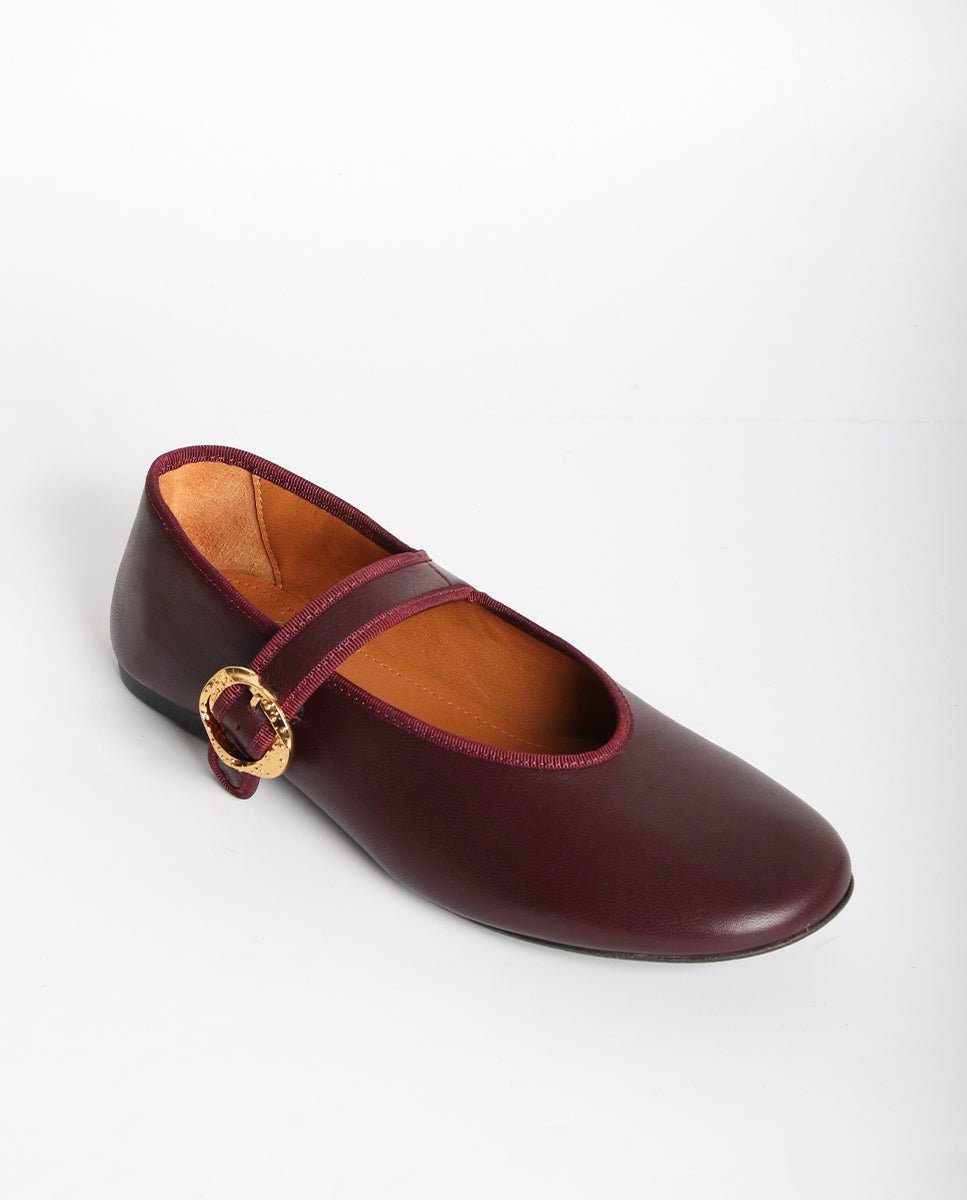 Bailarinas Olivia Burdeos oro 24K - cuchy.es