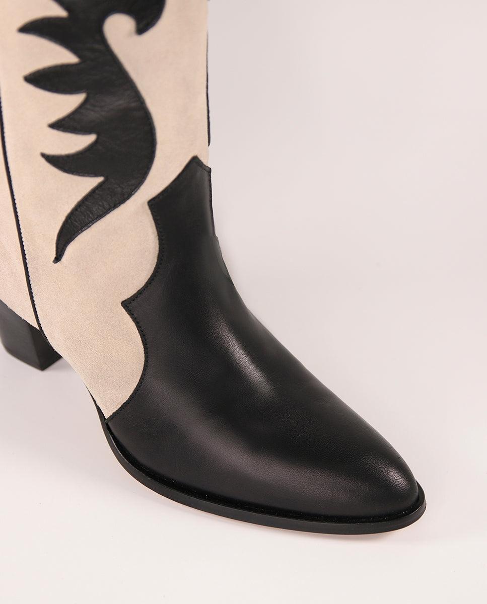 Botas Amelie Black y Beige