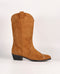 Studded Suede Western Boots | Manuela Camel