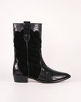 Western leather boot | Molly Total Black Engraved