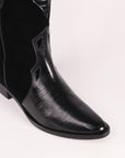 Western leather boot | Molly Total Black Engraved