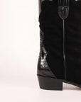 Western leather boot | Molly Total Black Engraved