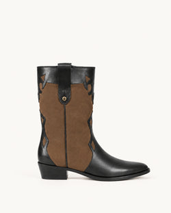 Botas Molly Pretas e Conhaque