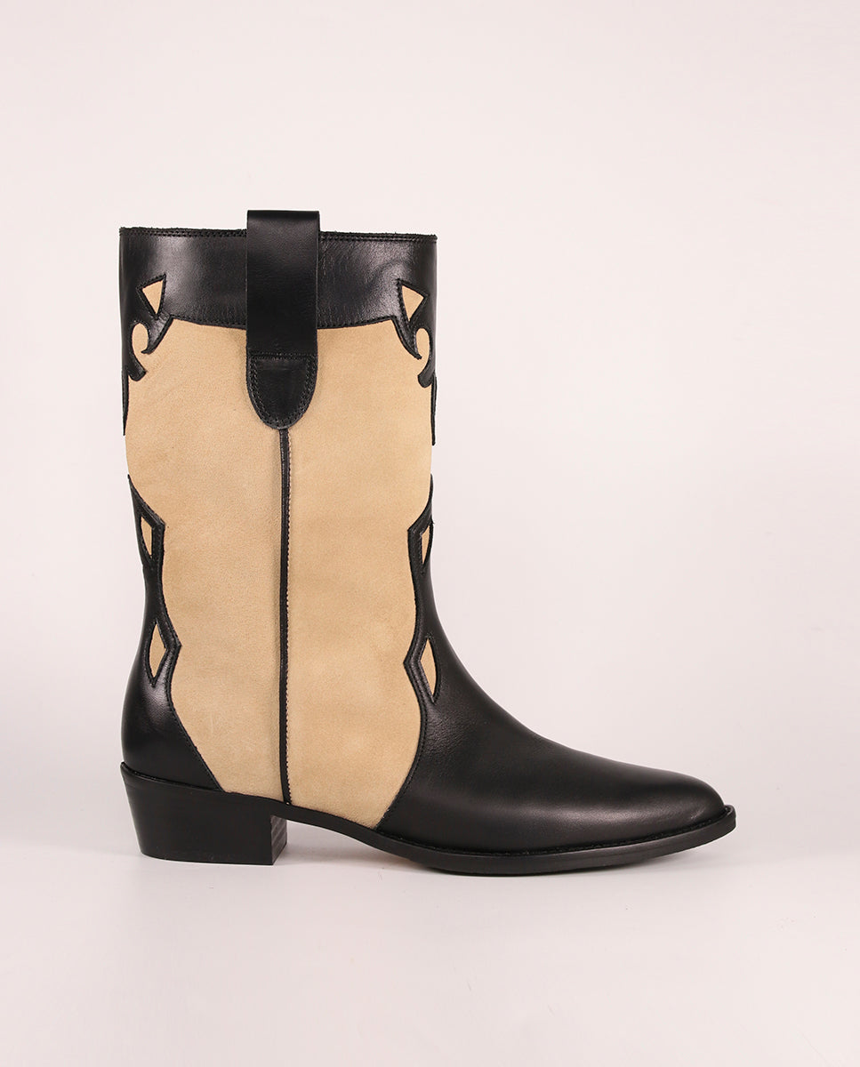 Botas Molly Black y Beige