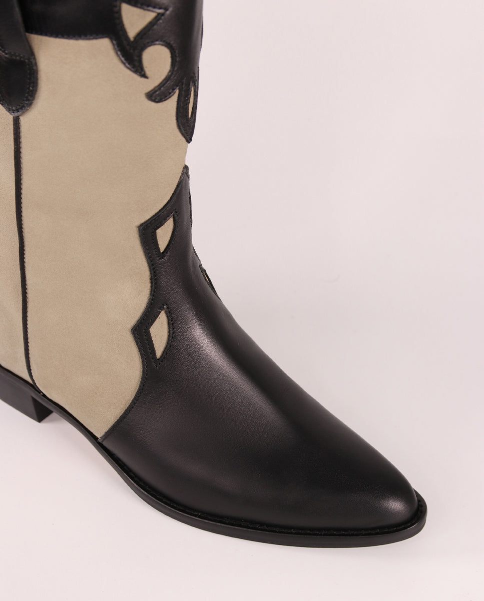 Botas Molly Black y Beige