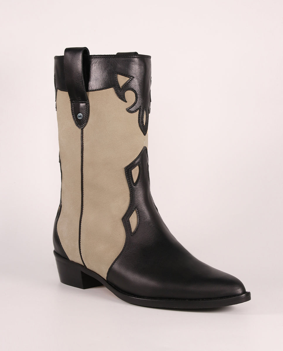 Botas Molly Black y Beige