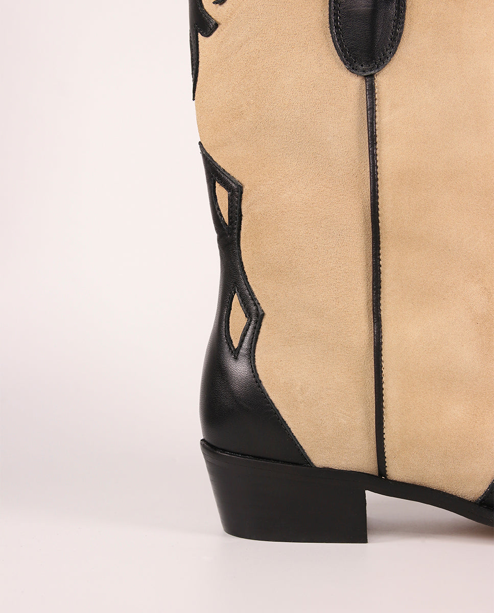 Botas Molly Black y Beige