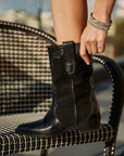 Western leather boot | Molly Total Black Engraved