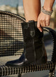 Western leather boot | Molly Total Black Engraved