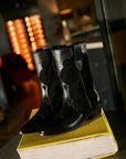 Western leather boot | Molly Total Black Engraved