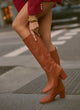 High leather boot with heel | dublin camel