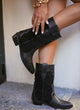 Suede and leather Western boot | Molly Total Black
