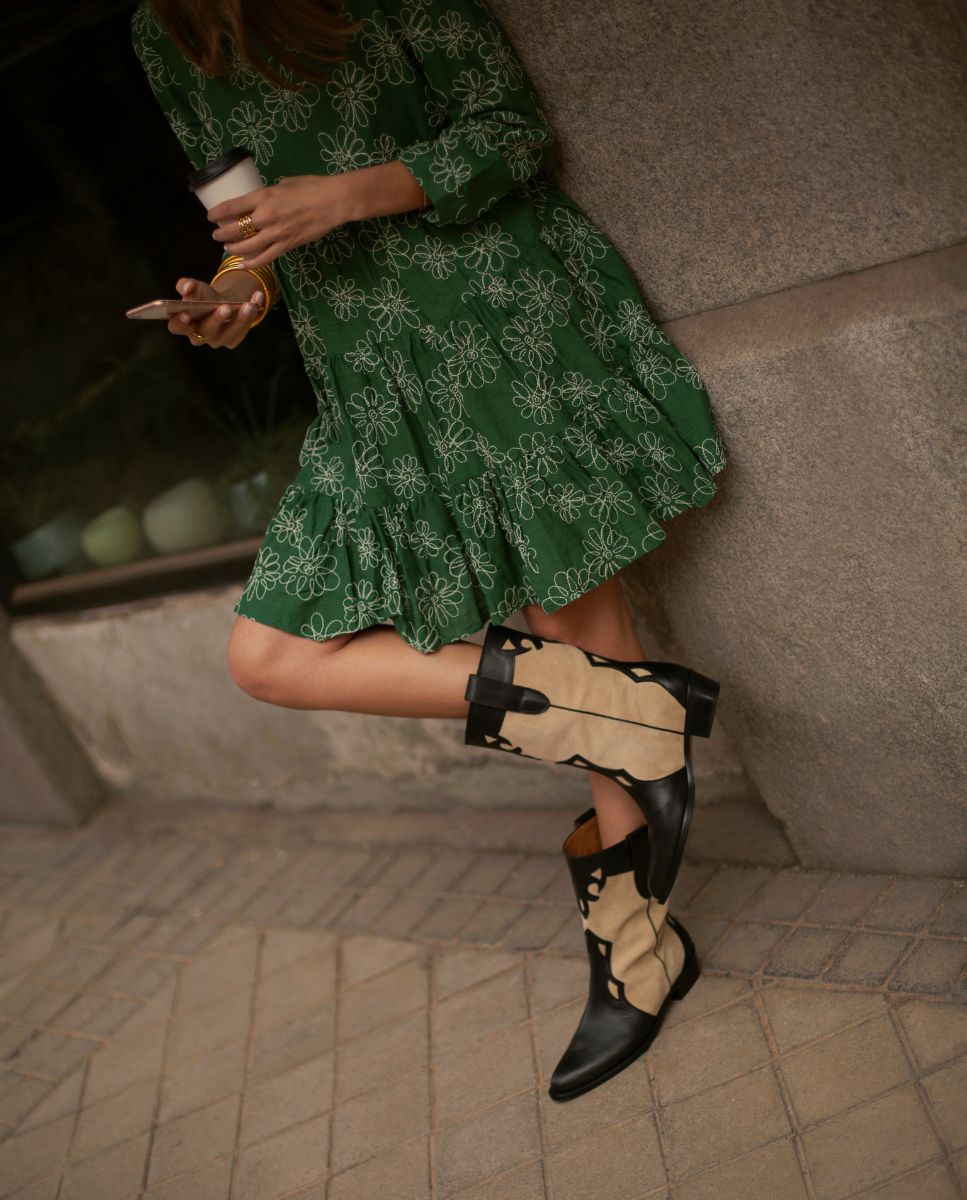 Botas Molly Black y Beige