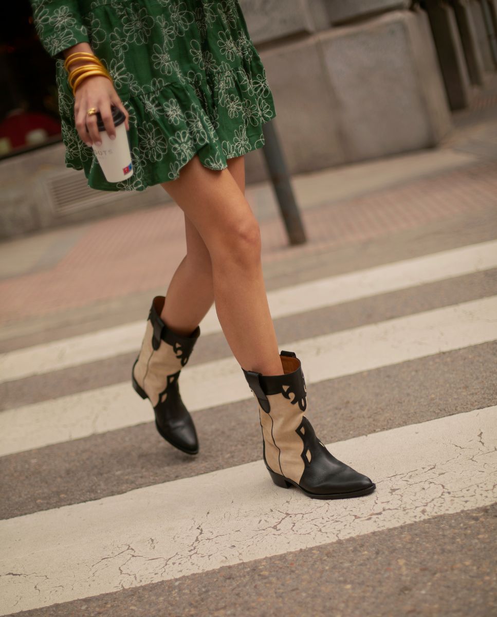 Botas Molly Black y Beige