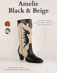 Botas Amelie Black y Beige - cuchy.es