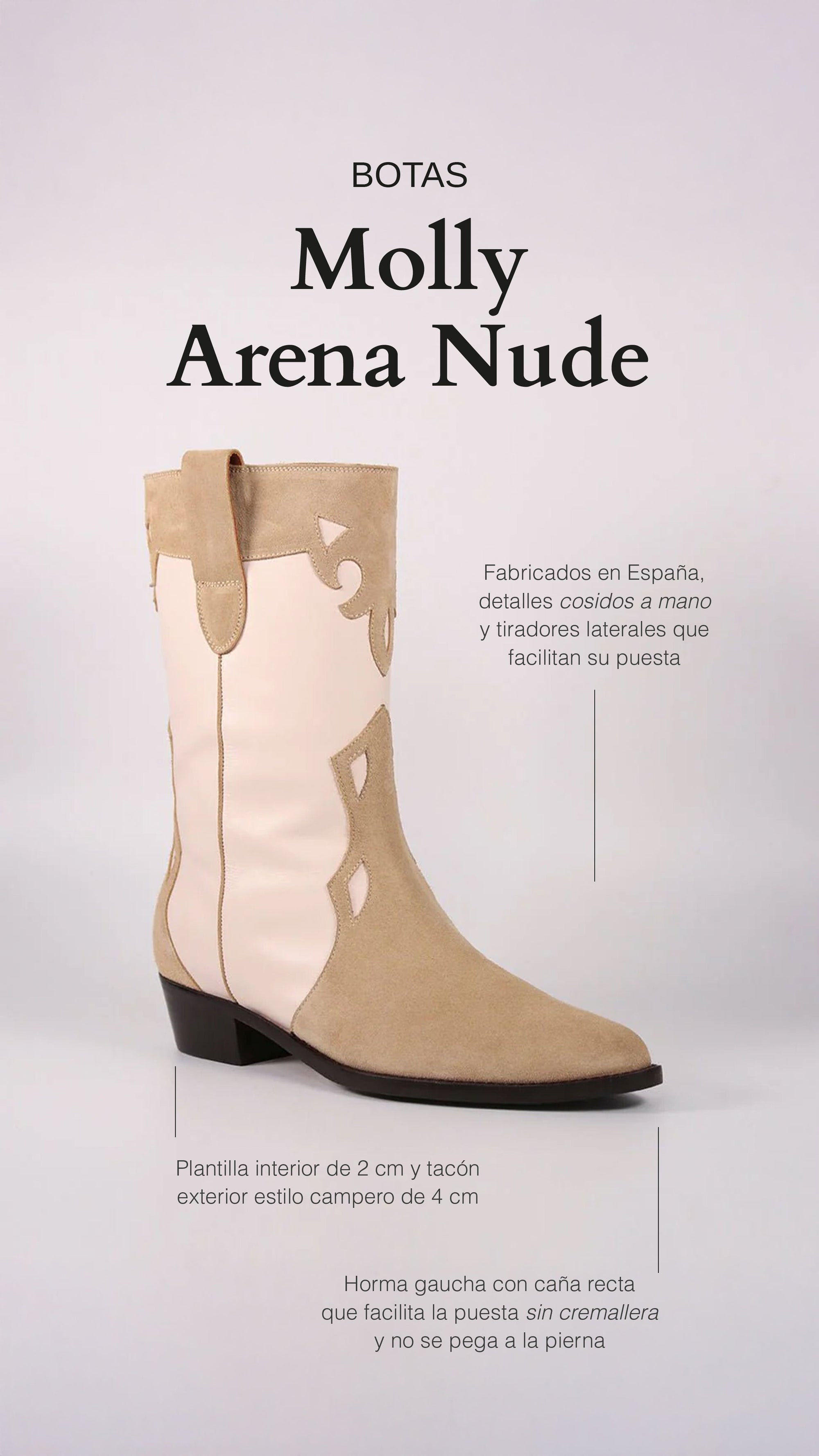 Botas Molly Arena Nude - cuchy.es