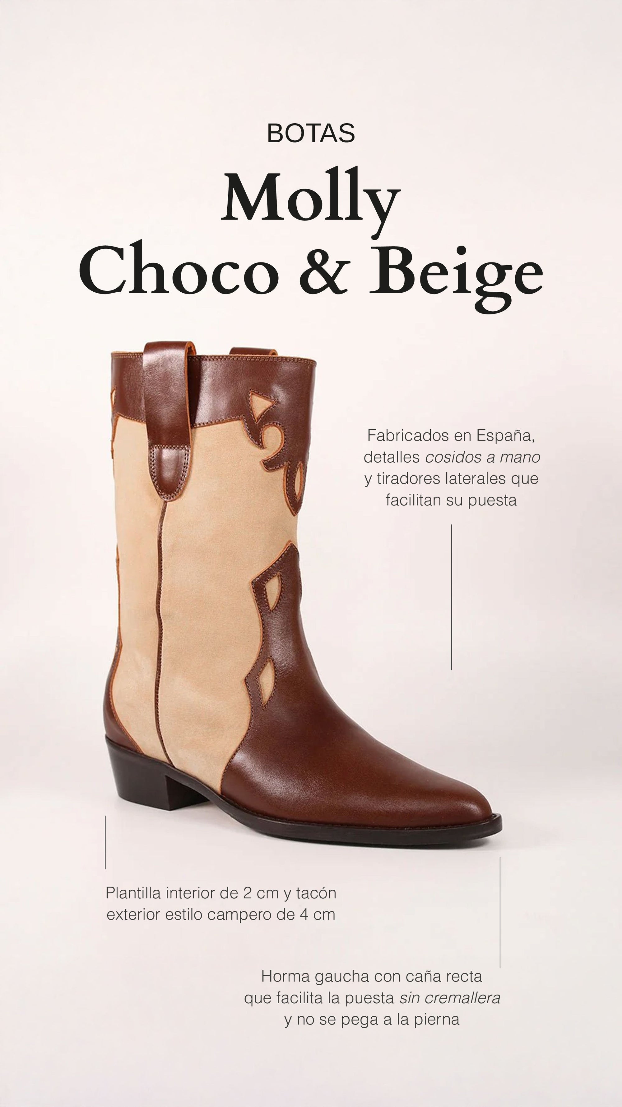 Botas Molly choco &amp; Beige - cuchy.es