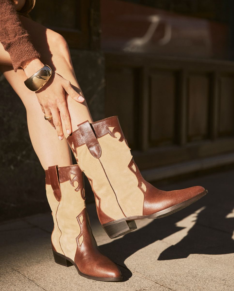 Botas Molly choco &amp; Beige - cuchy.es