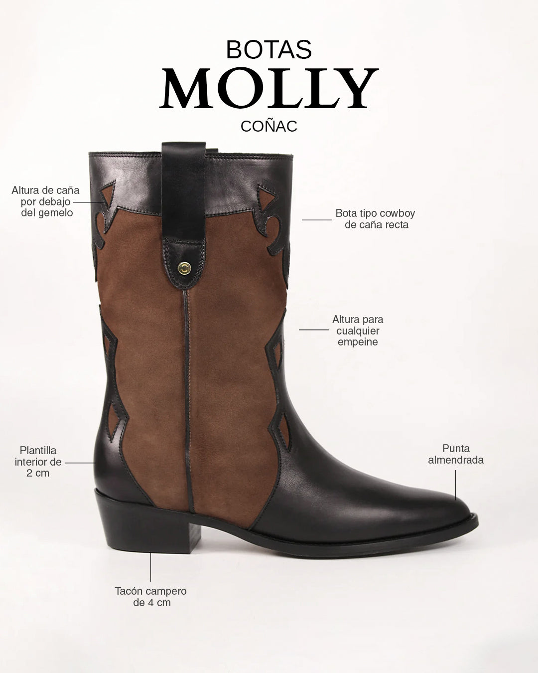 Botas Molly Black y Coñac