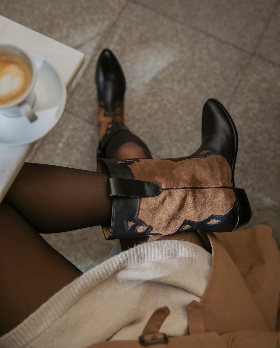 Bota Molly black y coñac