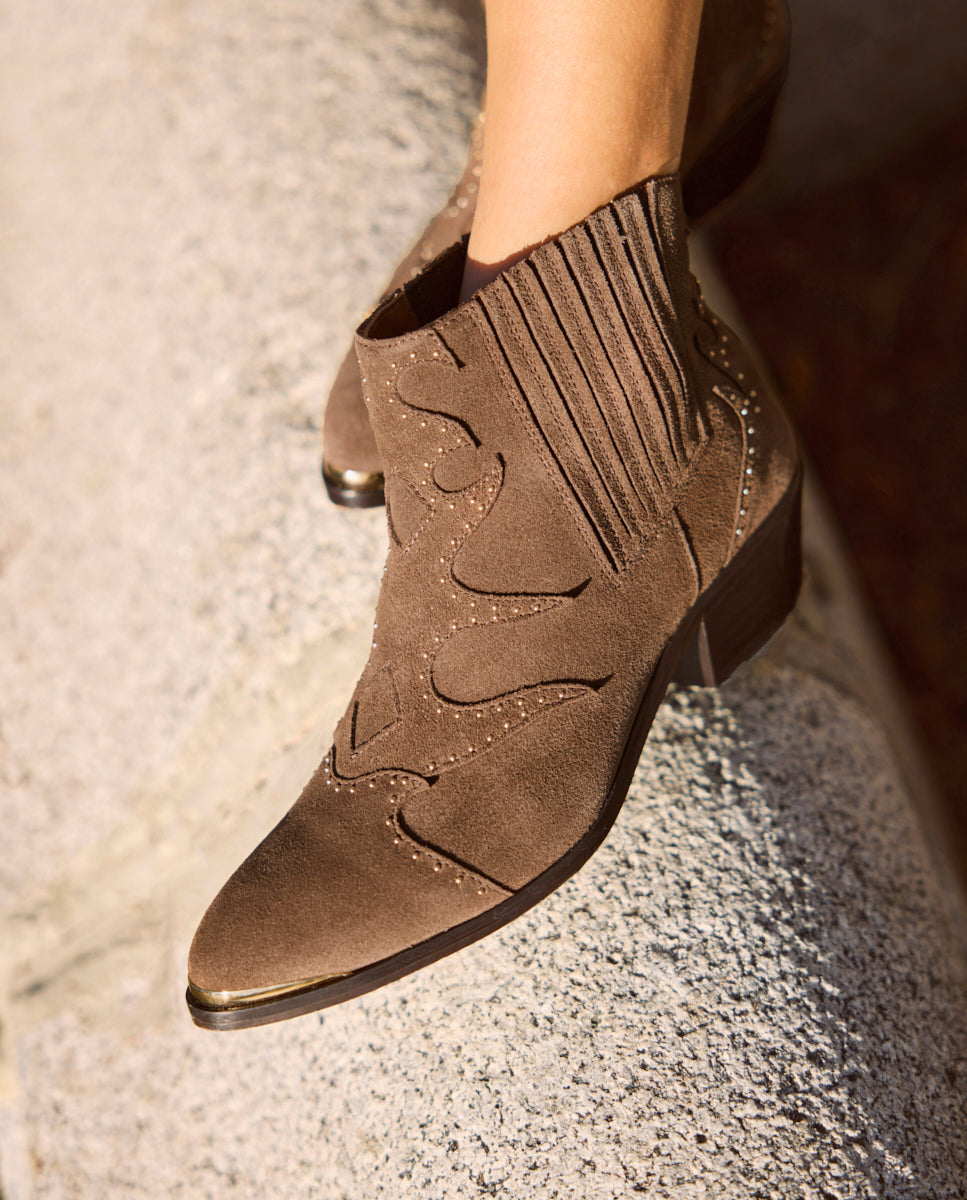 Botines Silvia Punk Taupe