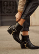 Leather heeled ankle boot | Elise Black