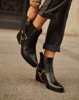 Leather heeled ankle boot | Elise Black