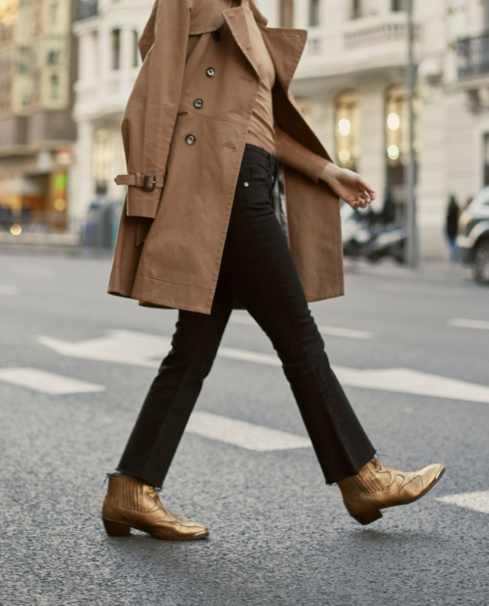 Western leather ankle boot | Silvia Metal Gold