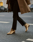 Western leather ankle boot | Silvia Metal Gold