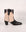 Leather heeled western ankle boot | Lara Black &amp;amp; Beige