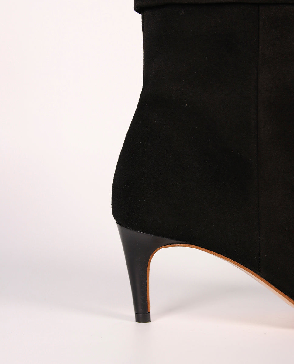 Suede heeled ankle boots | Camile Black