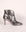 High-heeled ankle boots with embossed metallic leather | Glow Silver