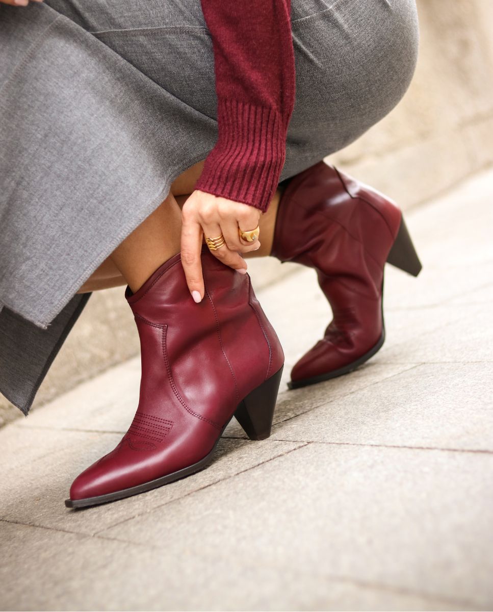 Botines Claire Burgundy - cuchy.es