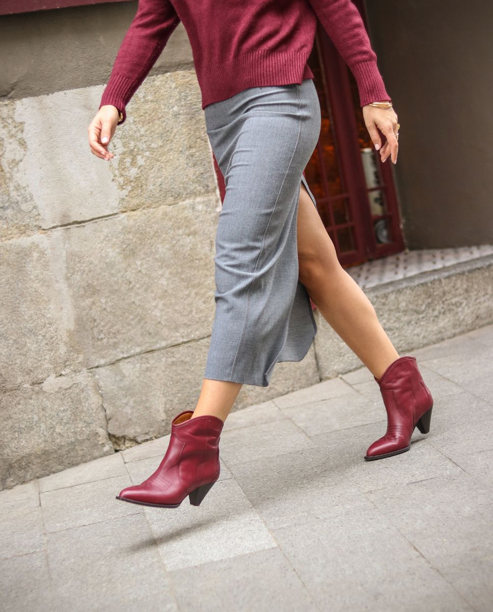Botines Claire Burgundy - cuchy.es