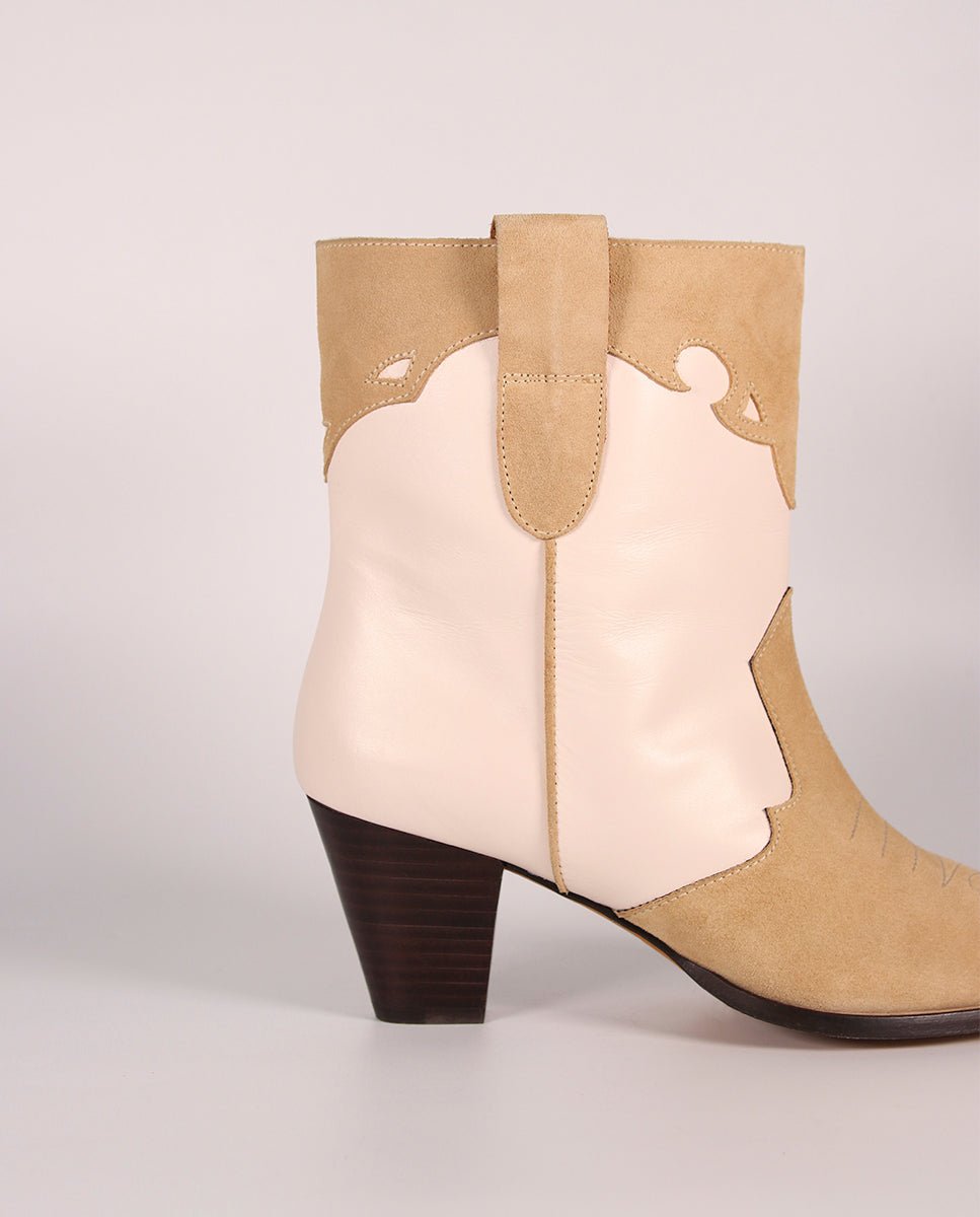 Botines Lara Arena &amp; Nude - cuchy.es