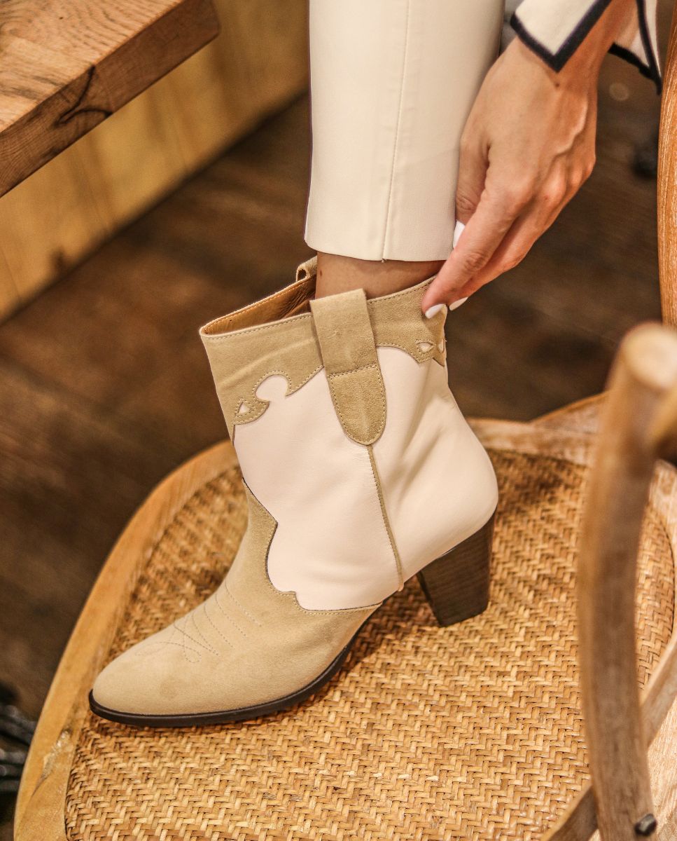 Botines Lara Arena &amp; Nude - cuchy.es