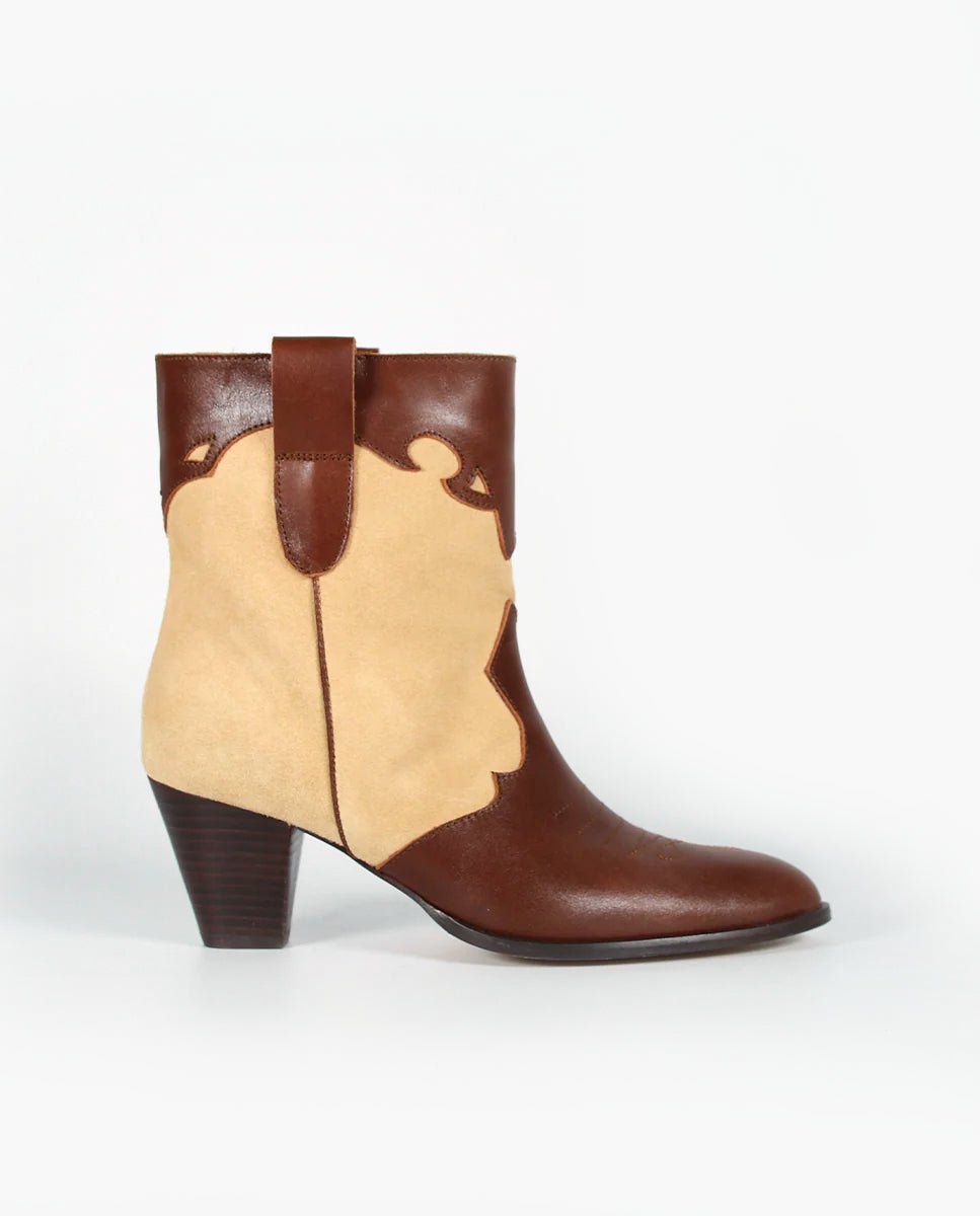 Botines Lara marrón & Beige - cuchy.es