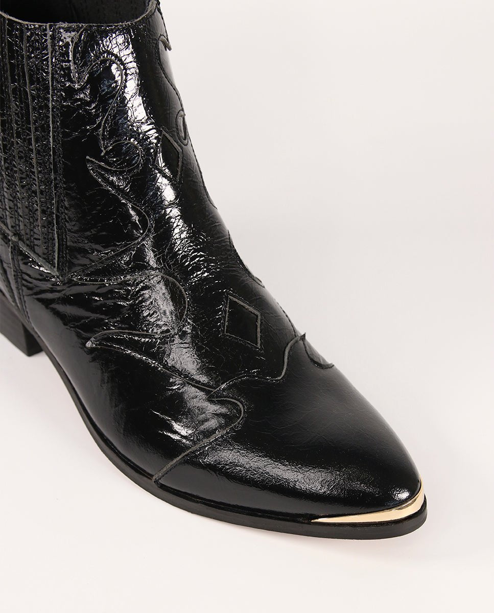 Botines Silvia Black Gloss - cuchy.es